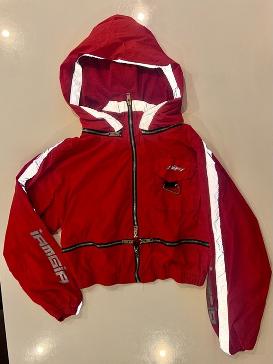 I.AM.GIA Jackets & Blazers - I.Am.Gia Hooded Crop Windbreaker Jacket with Reflective Details (Medium)